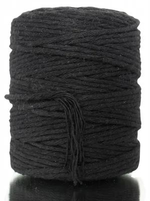 Produktbild von SznurkiPolskie Baumwollschnur Makrame Schwarz 100m 5mm