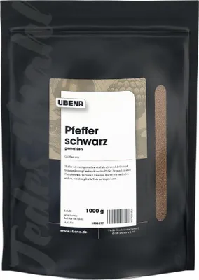 Produktbild von Ubena Pfeffer schwarz gemahlen aromatischer Geschmack Zipbeutel 1000g