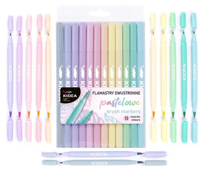 Image de Marqueurs pastel double face 12 couleurs Kidea