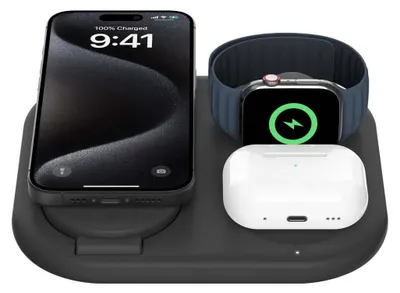 Produktbild von Belkin BoostCharge, Drinnen, USB, Kabelloses Aufladen, 1,5 m, Schwarz