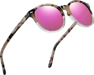 Zdjęcie produktu dla Damskie okulary przeciwsłoneczne DUCO Retro z polaryzacją Ochrona UV400 Lekka ramka z octanu Szary żółw Revo Różowy