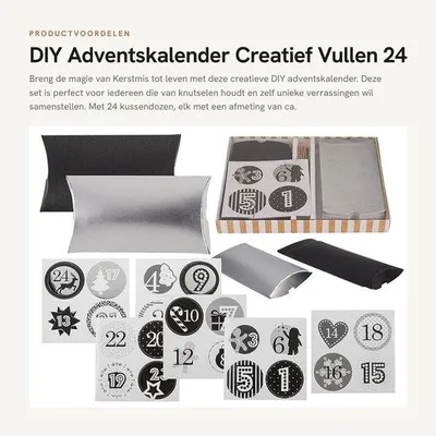Produktbild von Adventskalender-Set – 24 kleine Schachteln – DIY – Zahlenaufkleber – Juteband – Kreatives Befüllen – Selbst gestalteter Kalender