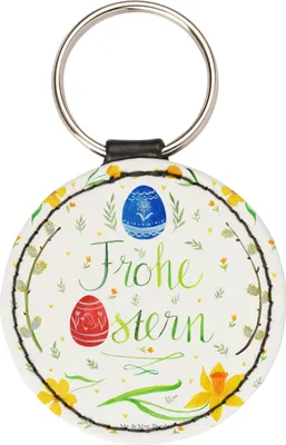 Produktbild von Mr. & Mrs. Panda Schlüsselanhänger Ostern Frohe Ostern - Weiß - Geschenk, Taschenanhänger, Osterei, Ostergrüße, Osterblume, schlüsselring anhänger, mini, klein, Osterhase