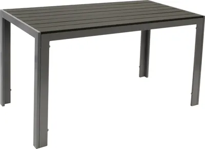 Produktbild von DEGAMO Gartentisch Esstisch Alutisch SORANO 70x125cm, Gestell Aluminium silbergrau, Tischplatte Kunstholz grau, wetterfest