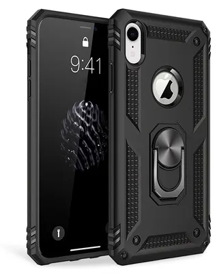 Produktbild von NALIA Ring Handy Hülle für iPhone XR, 360 Grad Schutz Case Cover Tasche Bumper Schwarz