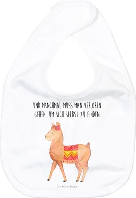 Produktbild von Mr. & Mrs. Panda Lätzchen Alpaka Stolz - Weiß - Geschenk, Lama, Sabber, Für Babys, Kinderlätzchen, Sabberlätzchen, Schlabberlatz