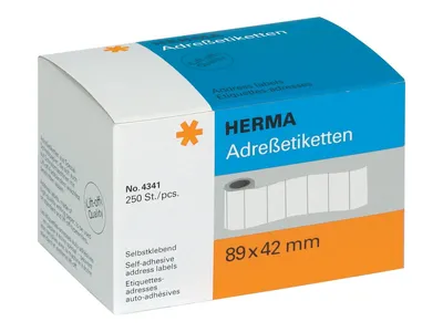 Obrázek produktu pro HERMA Matt - selbstklebend - weiß - 89 x 42 mm 250 Stck. (1 Rolle(n)