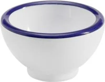 Produktbild von APS 84490 Schale ENAMEL LOOK, Ø 5,5 cm, Höhe 4 cm, Melamin, weiß mit blauem Rand