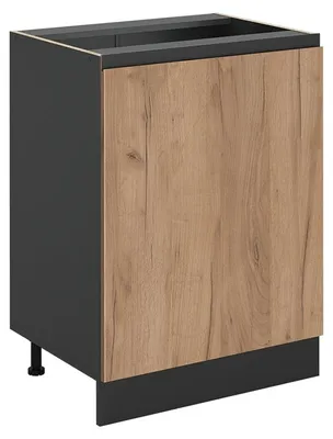 Obrázok produktu pre Kuchynská spodná skrinka Vicco R-Line Dub Goldkraft/antracitová 60 cm s 1 dverami bez pracovnej dosky, Model 72038
