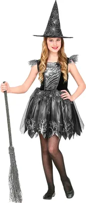 Produktbild von Hexen-Kleid mit Hut Spinne, Groesse:158