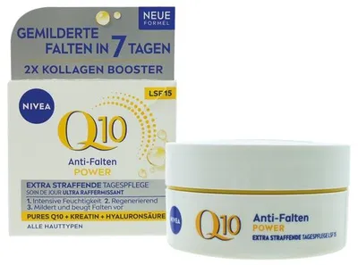 Produktbild von NIVEA Q10 Anti-Falten POWER Tagespflege LSF 15, Tagescreme, Frauen, Jeder Hauttyp, Gesicht, Anti-Falten, Feuchtigkeitsspendend, Regenerierend, Verstärkung, 50 ml