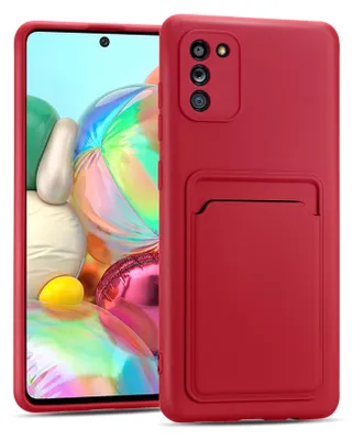 Obrázok produktu pre Puzdro na mobilný telefón pre Samsung Galaxy A02s kryt silikónový ochranný kryt so slotom na kartu Slim Wallet Case, červené