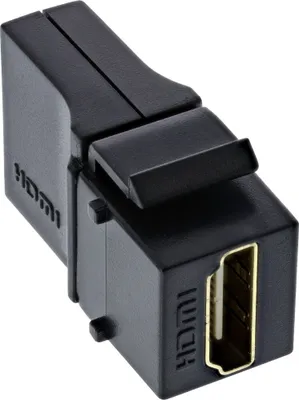 Imagen del producto de Conector Keystone InLine® HDMI, compatible con 4K/60Hz, conector HDMI tipo A (macho/hembra), con ángulo, color