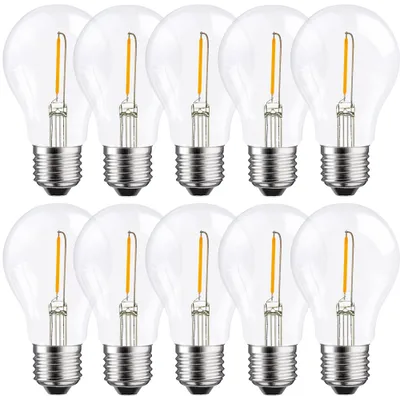 Produktbild von 10 x LED Filament Glühbirne A60 1W fast 15W E27 klar warmweiß 2700K
