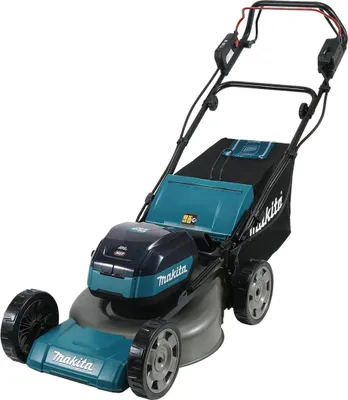 Produktbild von Makita Akku-Rasenmäher, 40 V max., 48 cm, 62 l, 1.900 W, inkl. Akku + Doppel-Schnellladeger.