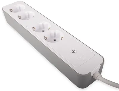 Produktbild von Müller-Licht 404017, 4 AC-Ausgänge, Typ F, 1,8 m, Weiß, Weiß, 220 - 240 V
