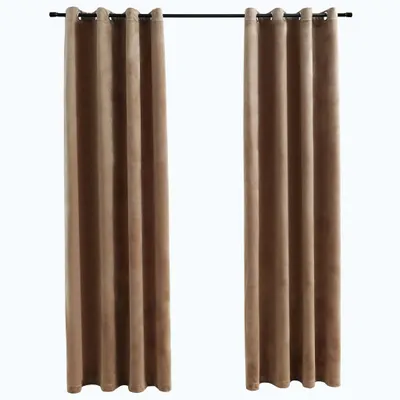 Immagine prodotto di vidaXL Tende oscuranti con occhielli 2 pezzi velluto beige 140x245 cm