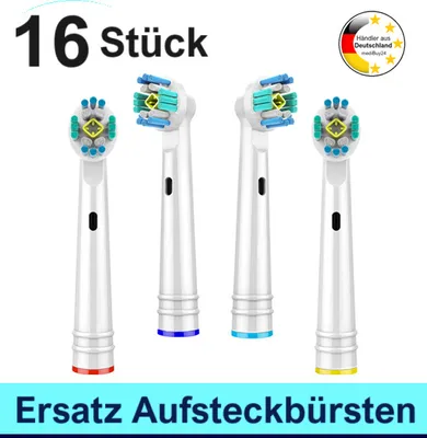 Produktbild von 16 Aufsteckbürsten Aufsätze kompatibel für Oral B Zahnbürsten Aufsatz PRO-WHITE