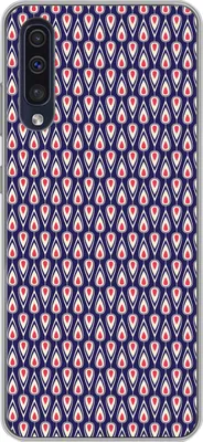 Produktbild von MuchoWow® Handyhülle Schutzhülle Hülle für Telefoonhoesje Samsung Galaxy A50 Muster - Vintage - Blau - Rot Silikon Softcase Handy Hülle - Mobiltelefonhülle