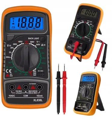 Produktbild von Digitales Multimeter Spannungsmesser Strommessgerät LCD inkl Batterie