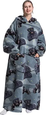 Produktbild von ASKSA Oversized Blanket Hoodie, Sherpa Fleece Wearable Blanket, Monster