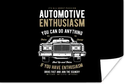Produktbild von MuchoWow® Poster Mancave - Auto - Retro - Sprüche 60x40 cm - Schlafzimmerdekoration