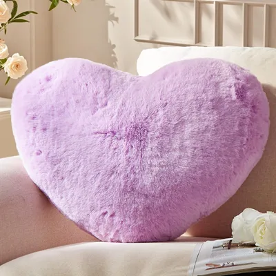 Immagine prodotto di Solidchoice - Cuscino a forma di cuore, colore lilla, 38 x 48 cm