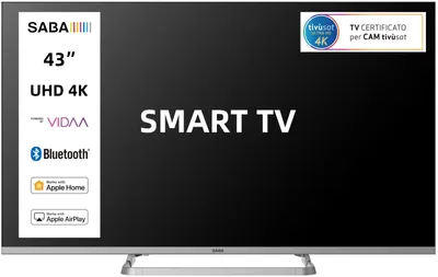 Immagine prodotto di SABA SA43KM10VDA, 109,2 cm (43"), 3840 x 2160 px, LED, Smart TV, Wi-Fi, Grigio