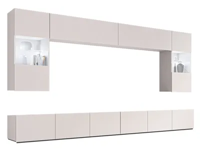 Image de AX LIVING Meuble-paroi Moderne Kossana 1 - 300 cm de large, Beige