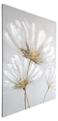 Zdjęcie produktu dla STYLER Obraz na płótnie 70x100 cm Whisperbloom ręcznie uszlachetniany elegancka dekoracja ścienna do salonu sypialni biura Canvas Painting