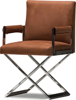 Immagine prodotto di Sedia moderna in metallo marrone con finiture confortevoli ed eleganti