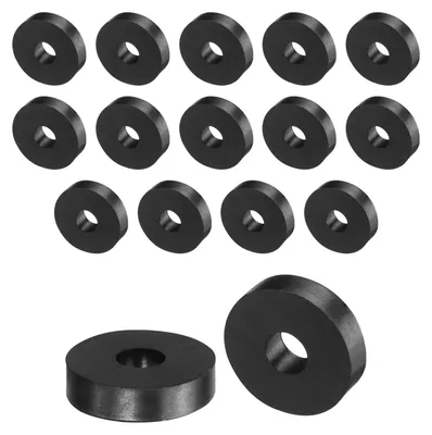 Image de 16 anneaux en caoutchouc/entretoises, diamètre extérieur 30 mm, diamètre intérieur 10 mm, épaisseur 7 mm, noir