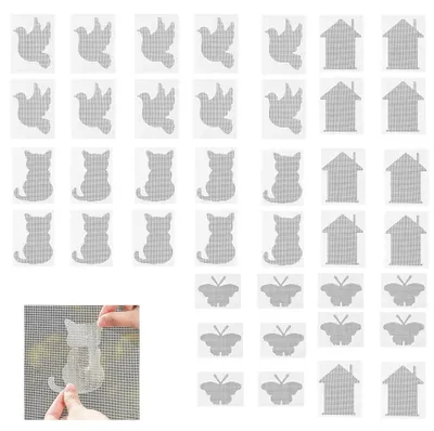 Immagine prodotto di 40 pezzi di nastro autoadesivo per la riparazione di zanzariere, ideale per finestre e porte, con motivo a tema cartone animato. Perfetto per riparare zanzariere e protezioni per insetti