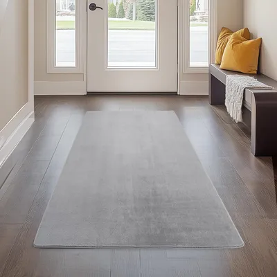 Produktbild von Carpetsale24 Waschbarer Kurzflor Teppich, rutschfest & weich, Modernes Einfarbig Design für Wohnzimmer, Schlafzimmer, Grösse: 60x100 cm