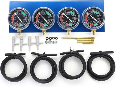 Produktbild von Motorrad Vergaser-Synchrontester - Unterdruckmessgerät Set - Für 4-Zylinder-Motoren - Vergasersynchronisierung - Vakuum-Balancer - Schwarz