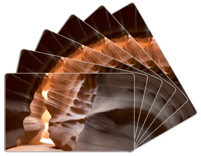 Produktbild von Wallario Frühstücksbrettchen 6er Set aus Glas, je 14 x 23 cm, mit rutschfesten Füßen, Motiv Antelope Canyon Arizona  USA