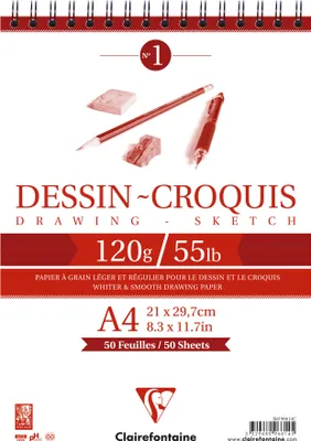 Image de Clairefontaine Bloc de croquis DIN A5 160 g/qm 35 feuilles