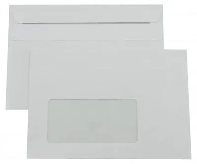 Produktbild von Kaenguruh C6 Briefumschlag,selbstklebend, holzfrei weiss 75g,grauer Innendruck, mit Fenster