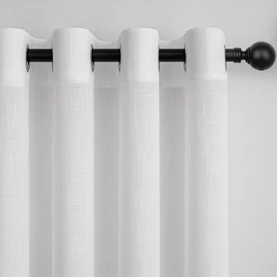 Immagine prodotto di Elzusha - Tenda in lino effetto extra, con passanti, colore bianco, 240x300 cm