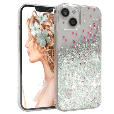 Produktbild von EAZY CASE - Glitzer Hülle kompatibel mit  Apple iPhone 13 Glitzer Schutzhülle, Soft Case, Backcover Transparent mit Motiv