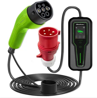 Image de Qoltec Mobile charger for EV 2in1 type2 7kW CEE 3PIN