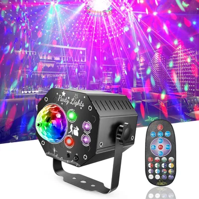 Produktbild von Nauotk 5 in 1 Discolicht Partylicht, Musikgesteuert Disco Licht – Größe Groß