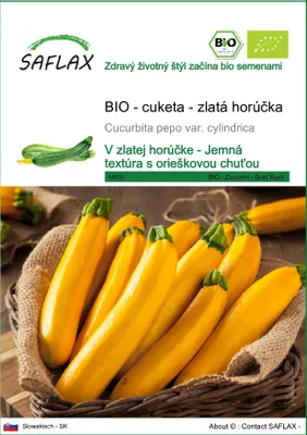 Obrázok produktu pre SAFLAX - BIO - cuketa - zlatá horúčka - Cucurbita pepo var. cylindrica - 5 Semená