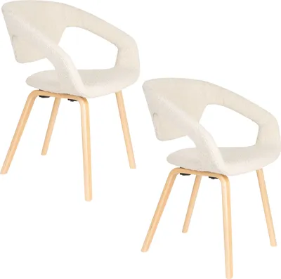 Produktbild von Zuiver Flexback Esszimmerstuhl mit Armlehne Beige - 2 er Set