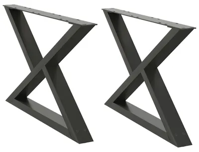 Image de vidaXL Pieds de table basse 2 pcs. Anthracite 70x(42-43,3) cm Acier