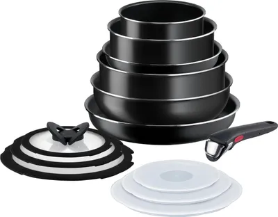 Produktbild von Lagostina Ingenio Easy Start, Gemischtes Set, Schwarz, Aluminium, Titan, Schwarz, Thermosignal