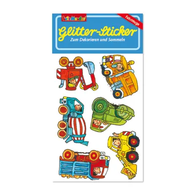 Produktbild von Glitter-Sticker Baustellenfahrzeuge
