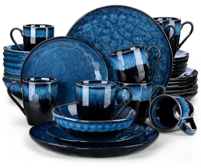 Obrázok produktu pre Servírovací set – 32 kusov – Vhodný do rúry – Glazúra – Porcelán – Súprava riadu