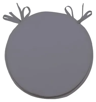 Sitzkissen rund 40 cm, Polyester, Grau, waschbar