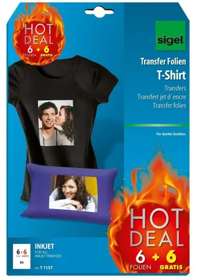 Immagine prodotto di sigel T-Shirt Inkjet-Transfer-Folien "HOT DEAL" Aktion,250my
